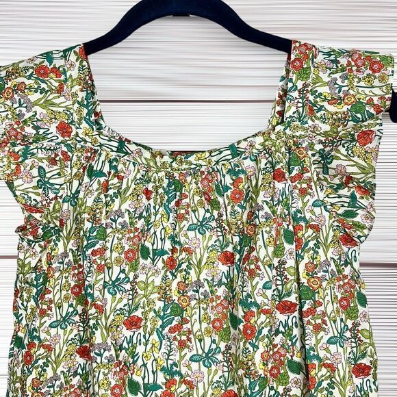 NWT New Girl’s BONPOINT Cotton Floral Summer Peasant Top Blouse size 12 - Picture 3 of 11